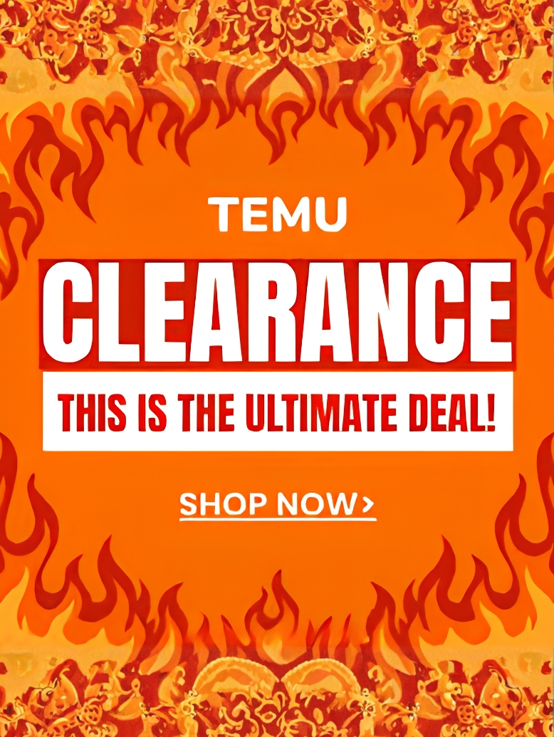 Temu clearance sale poster